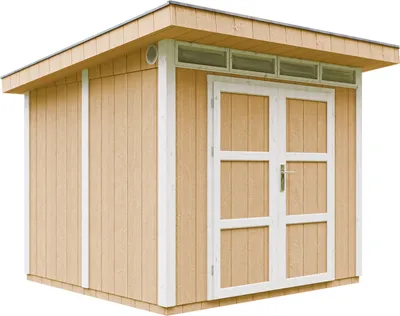 Produktbild von Gartenhaus  5,9m² mit Boden und Bitumenfliesen - Geräteschuppen B279xL293xH239 cm - Gartenhütte TIMBELA M903A - HARVEST HONEY