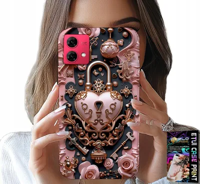 Zdjęcie produktu dla Etui Do Motorola Edge 40 Neo - Kobiece, Modne Wzory, Kłódka Serce Róża