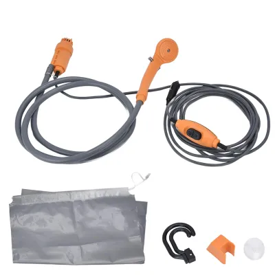 Image de Douche de camping 12 V, portable, en caoutchouc synthétique très souple et robuste, conception ergonomique, installation facile, douche d'extérieur