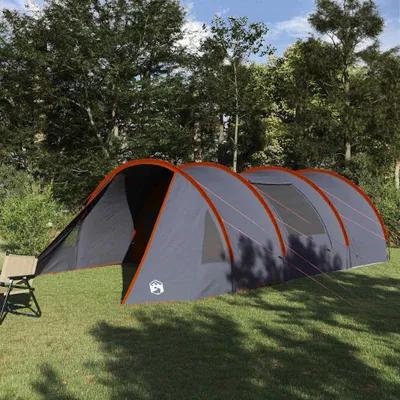 Produktbild von "Schlussverkauf" Tunnelzelt 1 PC - Campingzelte UV-beständige - mit Dach - Grau und Orange 778x356x210 cm C15405