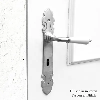 Produktbild von Drückergarnitur für Zimmertüren - Porzellangriff | BB72 | Nickel matt