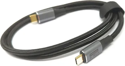 Produktbild von SYSTEM-S USB4 USB Kabel 100 cm Typ C Stecker zu Stecker 20 Gbit/s USB 4.0 geflochten Schwarz