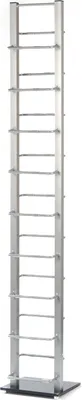 Produktbild von DESIGN CD STÄNDER "TOWER" | silber, 138 cm, Metall | für 126 CDs