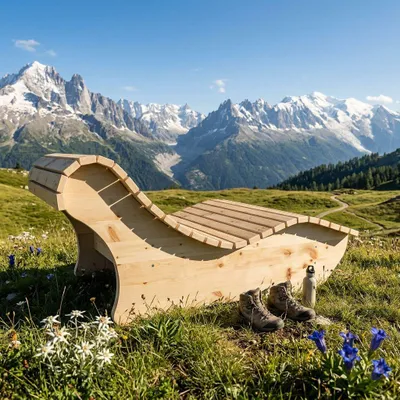 Produktbild von Relaxliege "Heiner" Gartenliege 100cm Zirbe