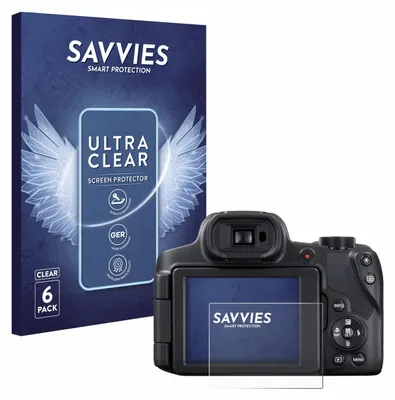 Produktbild von 6x Für Canon PowerShot SX70 HS Schutzfolie Savvies Displayschutz Display Schutz Folie Klar Transparent