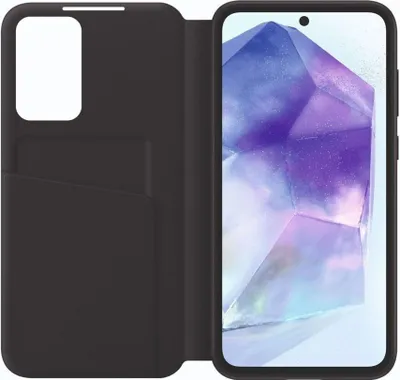Produktbild von Samsung EF-ZA556 für Galaxy A55 Smart View Wallet Case Black Handyhülle (EF-ZA556CBEGWW), Farbe:Schwarz