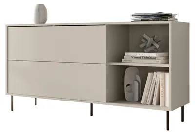 Produktbild von MIRJAN24 Kombikommode Masha 150 2D2P, Stilvoll Wohnzimmer, Kommode mit zwei Drehtüren (Farbe: Cashmere)