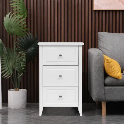 Zdjęcie produktu dla Happy Home Happy Home Szafka nocna Komoda z 3 szufladami HSB11-WEI biała