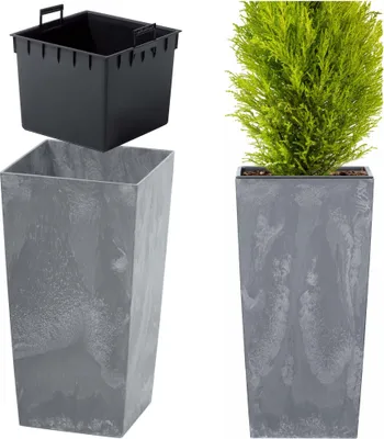 Immagine prodotto di Fioriera con Urbi Quadrata effetto cemento Vaso da giardino 50 Cm - Marengo