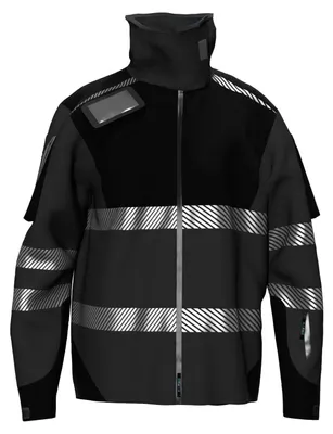 Produktbild von TINEZ Regenjacke RIFFGAT schwarz atmungsaktiv wasserdicht winddicht reflektierend helmkompatibel Größe S