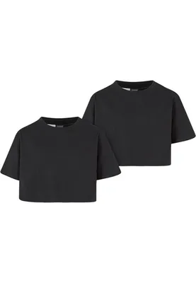 Immagine prodotto di Maglietta per bambini Urban Classics Girls Short Kimono Tee 2-Pack nero+nero - 122/128