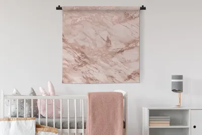 Produktbild von MuchoWow® Wandteppich Wandbehang Marmor - Muster - Rosa 90x90 cm Tapisserie Dekoration Wandtuch - Wandaufhänger