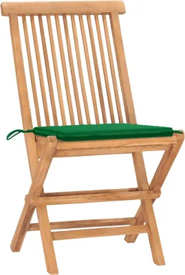 Produktbild von vidaXL 3-tlg. Garten-Essgruppe mit Kissen Klappbar Massivholz Teak
