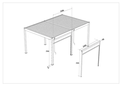 Immagine prodotto di Tenda da sole Ivory Sand, regolabile in continuo, per pergole in vimini