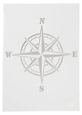 Imagen del producto de Plantilla universal para brújula, tamaño A4, estilo vintage, ideal para proyectos de decoración "shabby chic" y reutilización creativa