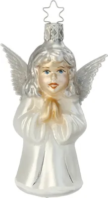 Produktbild von Christbaumschmuck Betender Engel Glas 11cm weiß, 1 Stück