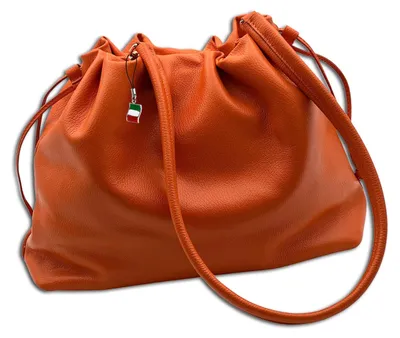 Image de Sac à bandoulière pour femme Florence, sac pochette en cuir orange, dimensions : 8 x 42 x 30 cm, OTF197O3