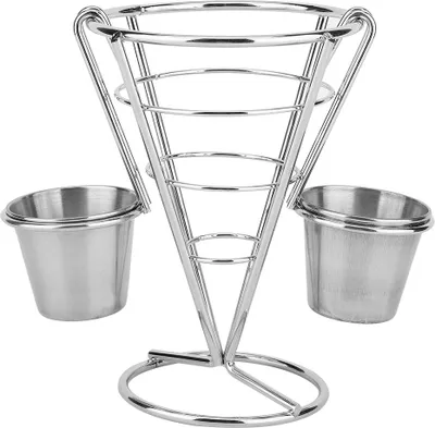 Obrázek produktu pro Plating French Fries Stand Buffet Cone Snacks Display Stand Fries Baskets(Double Cup)