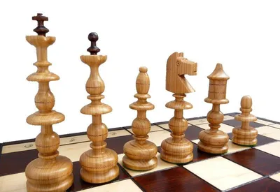 Produktbild von Schach Schachspiel SET Schachbrett 58 x 58 cm HANDGESCHNITZT GESCHNITZT NEU Holz