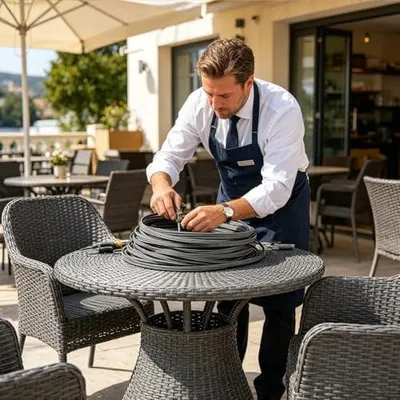 Produktbild von Reparaturset für Korbmöbel mit UV-Schutz - Flexible Flechtzubehör | 36,6 m Rattan-Geflechtrolle für Stühle und Tische