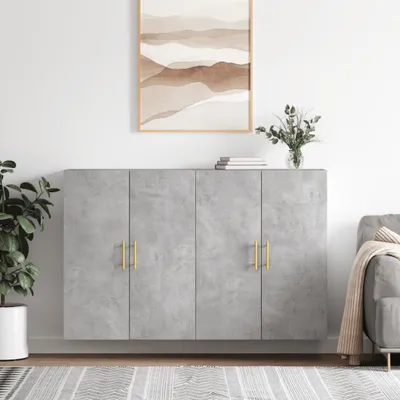 Produktbild von [Home] Wandschränke 2 Stk. Betongrau 69,5x34x90 cm , Neue Mode 2024 im häuslichen Leben