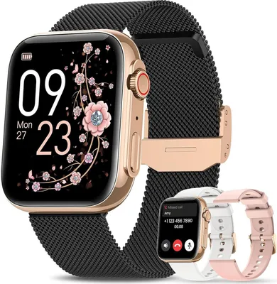 Produktbild von JUNG AIMIUVEI Smartwatch Damen & Herren Fitnessuhr, mit Bluetooth Smartwatch (4,69 cm/1,85 Zoll) mit Telefon Funktion, 100+ Trainingsmodi mit Android