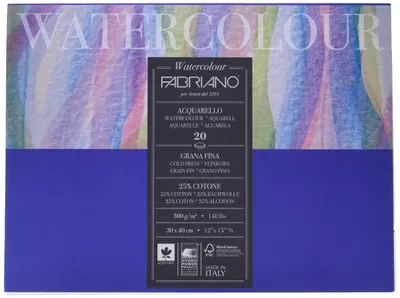 Immagine prodotto di Fabriano Acquerello, carta patinata, 300 g/m², 20 fogli