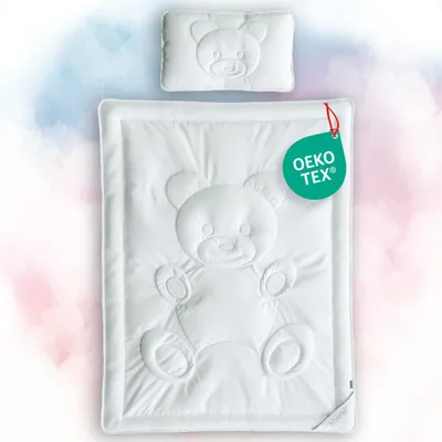 Produktbild von KNERST® Kinder Bettdecke Set mit Kissen - Kinder Bettdecken Set für kuschelig, weiche Träume - Größe: Decke 100x135 cm / Kissen 40x60 cm