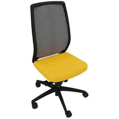 Produktbild von Quadrifoglio Bürostuhl Orion gelb, schwarz, schwarz Stoff