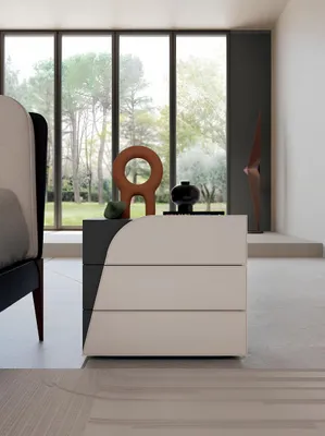 Immagine prodotto di Schlafzimmer Nachttisch mit 3 Schublade Holz Italienische Möbel Design Bizzotto