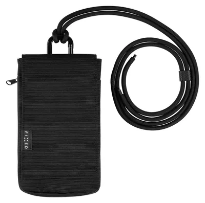 Productafbeelding van Robuuste telefoonhoes met lanyard, geschikt voor telefoons tot 7 inch, zwart