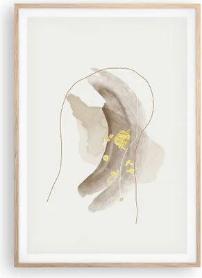 Produktbild von Gerahmtes Poster - Rahmen in heller Eiche - Braun Abstraktion Gold - 70x100 cm - Wand Bild - Wanddeko - Wandbilder - Kunstposter - Wandposter - Bilderrahmen - Bilder - Kunstdruck - P2NPA70x100-4910