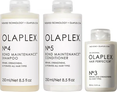 Obrázek produktu pro Olaplex No.4 Bond Maintenance Shampoo 250ml + No.5 Bond Maintenance Conditioner 250ml + No.3 Hair Perfector 100ml