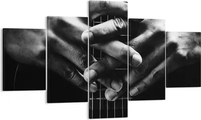 Produktbild von Bild auf Leinwand - Leinwandbild - 5 Teile - Gitarre Musiker Musik - 125x70cm - Wand Bild - Wanddeko - Wandbilder - Leinwanddruck - Bilder - Wanddekoration - Leinwand bilder - Wandbild - EA125x70-4960