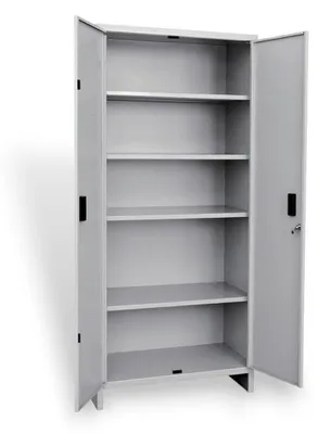 Immagine prodotto di Armadio tuttopiani in metallo doppia anta con 4 ripiani e serratura - 100x40xH180 cm