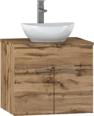 Produktbild von Badplaats Waschbeckenunterschrank Colorado 60 x 46 cm Eiche - Hängender Badezimmerschrank mit 2 Schubladen