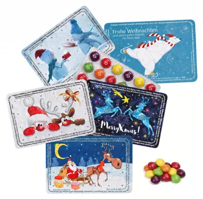 Produktbild von SKITTLES Der vielleicht kleinste Adventskalender der Welt + Kaudragees