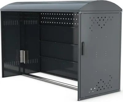 Produktbild von Dreifke® BikeBox 1 B Anbausatz mit Seitenwand - Fahrradgarage - mit Einhebelg...