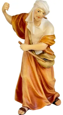 Krippenfigur Kamelier, Holz handbemalt, 6 cm