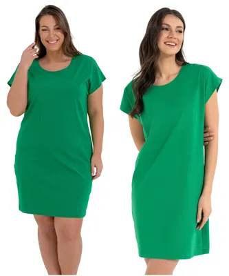 Produktbild von Sommerkleid - Baumwollkleid Größe S - Damenkleid grün - Freizeitkleid - Kurzarmkleid