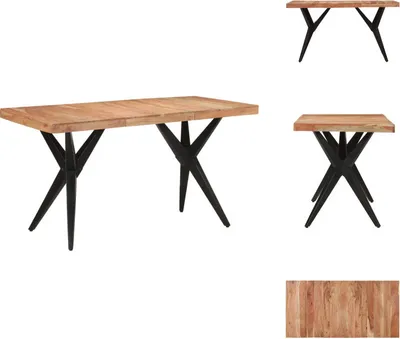 Immagine prodotto di vidaXL Tavolo da pranzo nero 140x70x76 cm in legno massiccio di acacia - Tavoli da pranzo