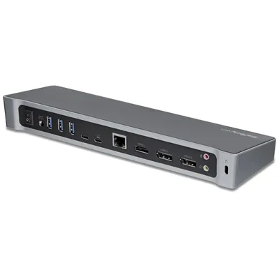 Produktbild von StarTech.com USB-C Dockingstation - Drei 4K Monitor Docking station mit zwei DisplayPort & HDMI - 100W Power Delivery - USB-C, 4x USB-A Hub - USB 3.1 Gen 1 Typ-C Dock - Windows & Mac (DK30CH2DEPUE) - Dockingstation - USB-C - HDMI, DP - 1GbE - 100 Watt - TA