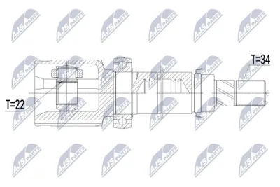 Produktbild von NTY NPW-FR-142 Antriebswelle Vorne Rechts für FORD FOCUS III Turnier FOCUS III C-Max II (DXA/CB7, DXA/CEU) Grand C-Max (DXA/CB7, DXA/CEU)