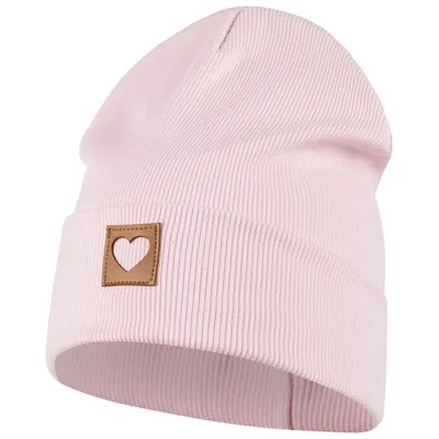 Produktbild von Mütze Beanie Mädchen Damen Kinder Übergangsmütze gerippt, Hellrosa, Gr. 54-56