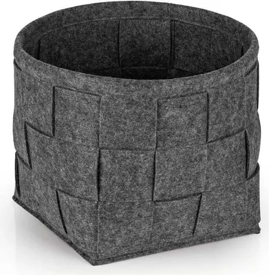 Immagine prodotto di N8WERK Cestino portaoggetti in feltro S - 24 x 24 x 24 cm - Grigio scuro