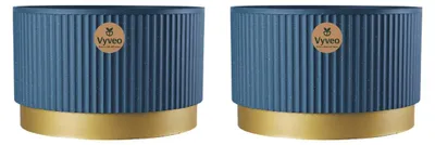 Productafbeelding van Vyveo - Bloempot Aro - Set van 2 - Blauw - 35x22 cm