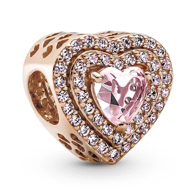 Produktbild von PANDORA ROSE Charm Nadčasové "třpytivé srdce" 14k růžové zlato
