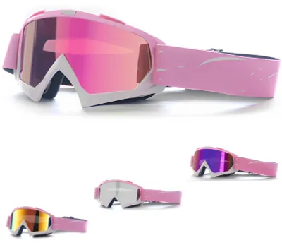 Productafbeelding van Skimasker dames, roze, UV400 bescherming, met skibril, voor wintersport