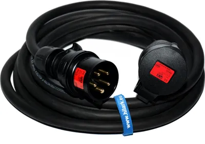 Obrázok produktu pre CEE predlžovací kábel pre silný prúd, gumový, H07RN-F, 5x2,5 mm², IP44, 16 A, 10 m