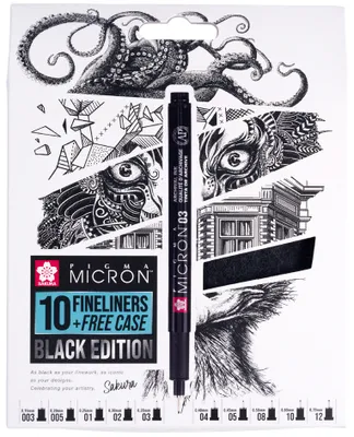 Produktbild von SAKURA Fineliner Pigma Micron 10er Set + GRATIS Etui